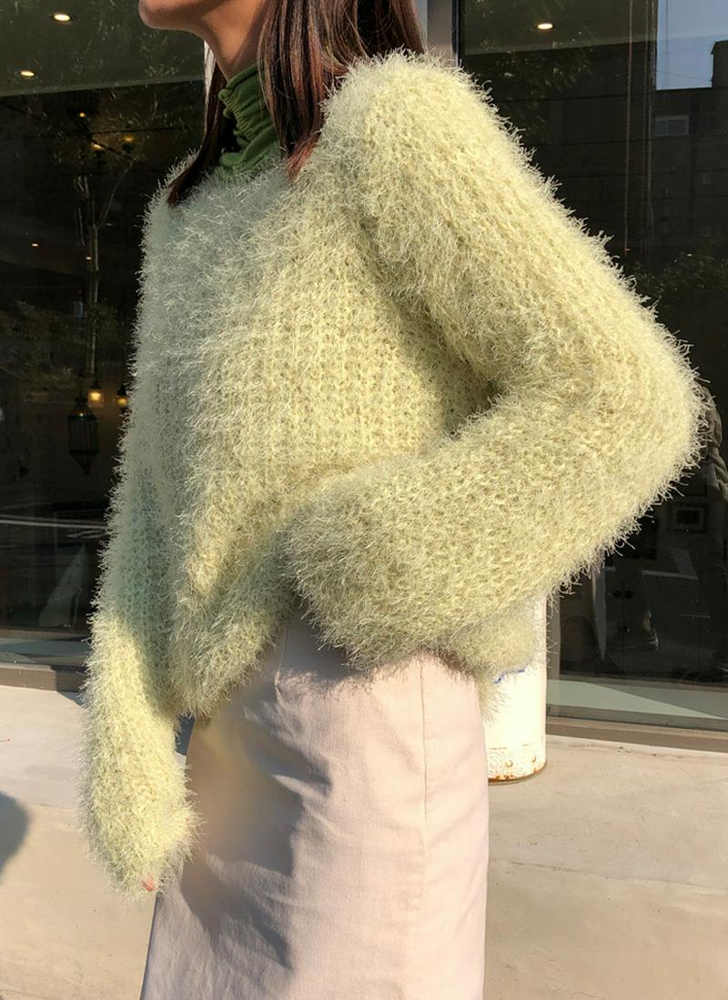 ラウンドネックソフトニット