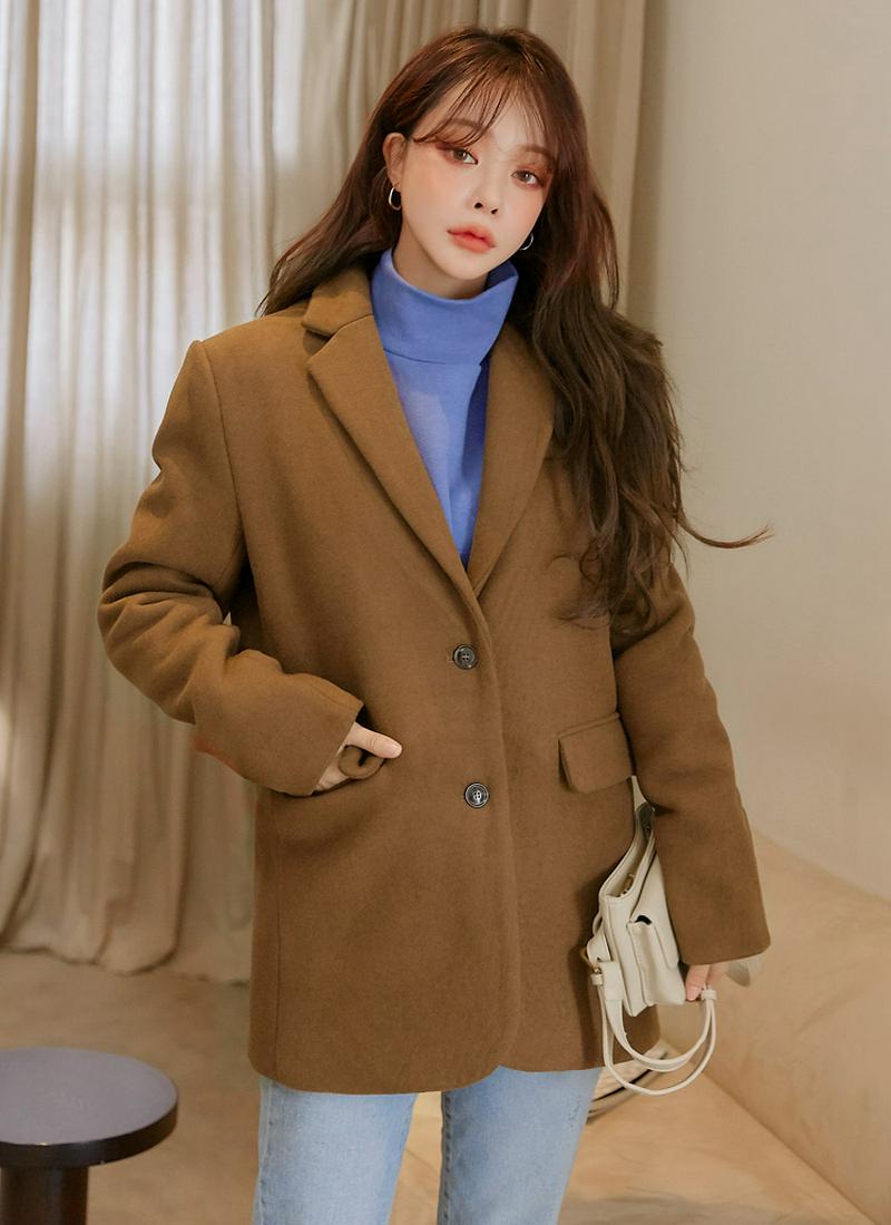 ウールブレンドシングルジャケット