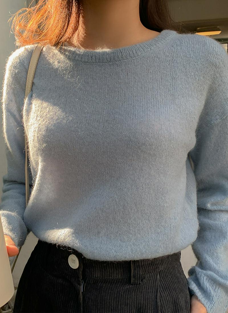 モヘアアルパカブレンドニット