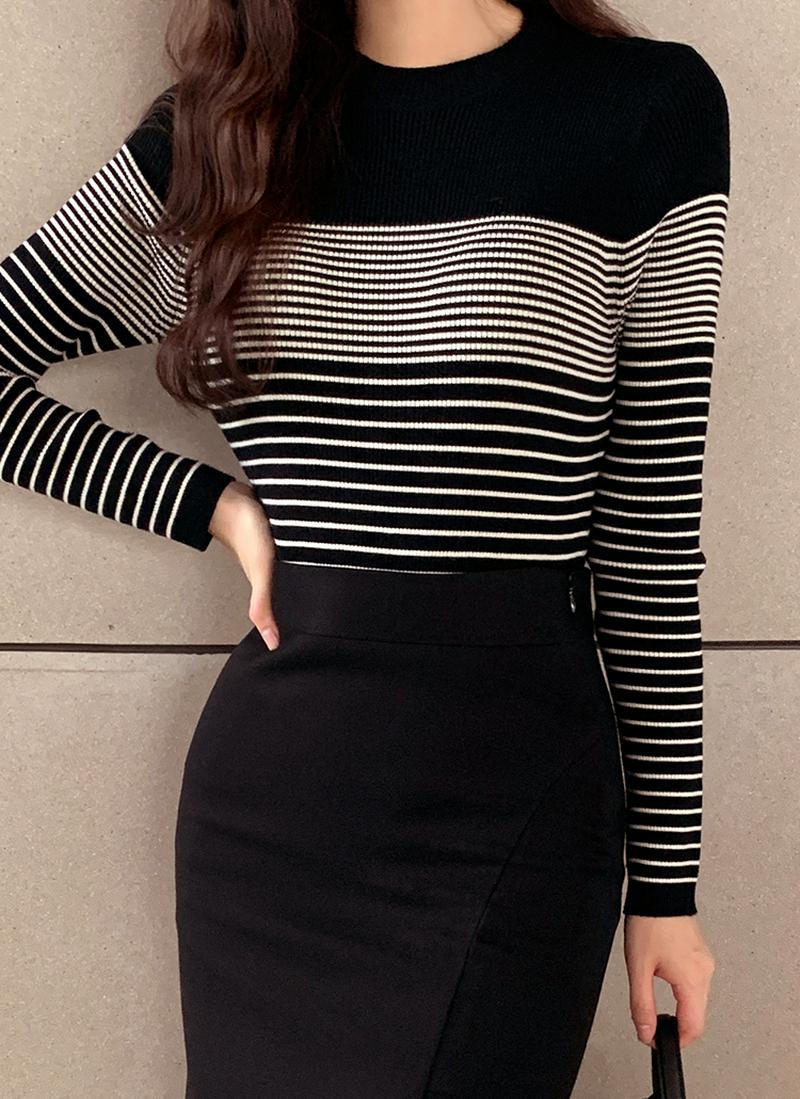 ボーダーデイリーニット