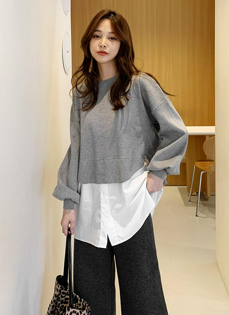 レイヤードヘムニット・全2色