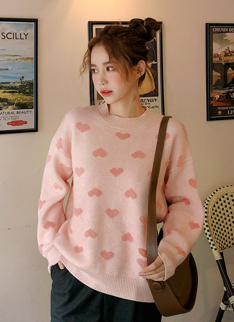 ハートパターンニット