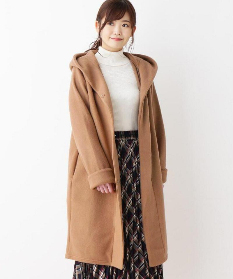 起毛ダブルフェイスフーデットコート