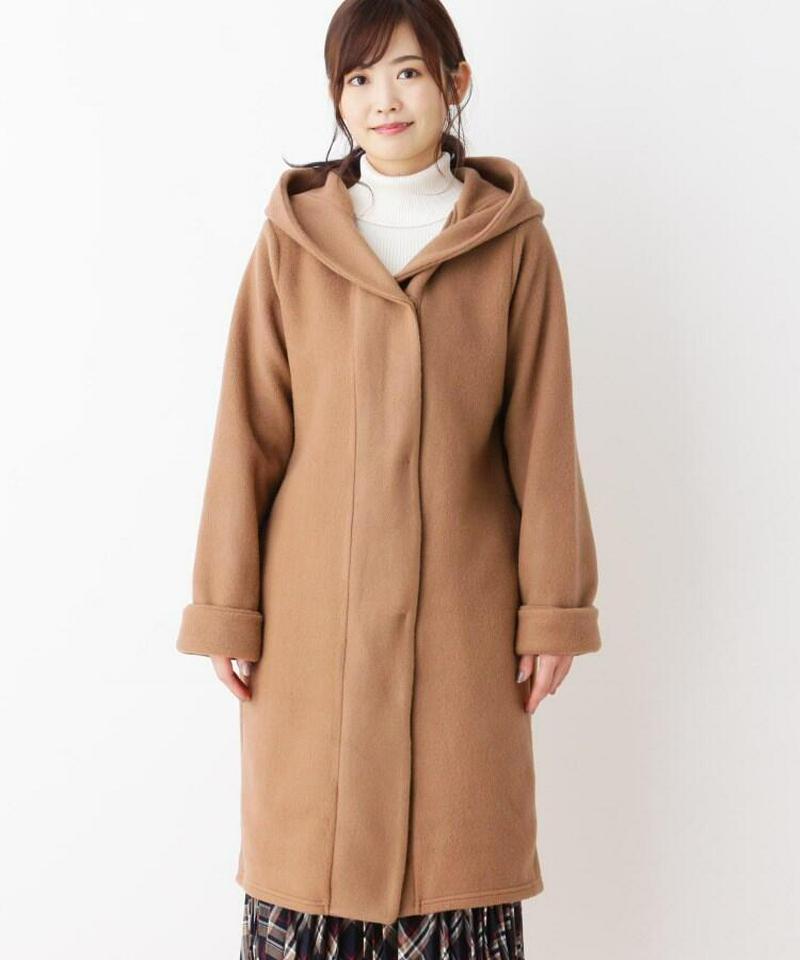 起毛ダブルフェイスフーデットコート