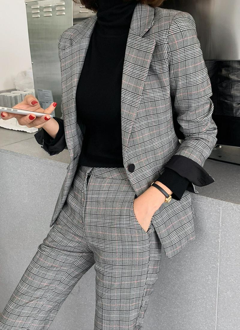 スリムフィットチェックジャケット