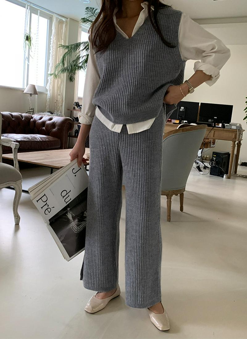 ニットベスト&パンツSET