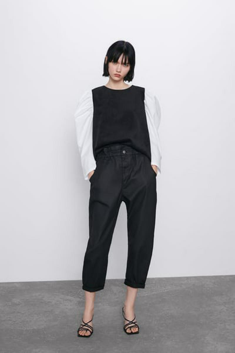 コンビ素材コーデュロイトップス