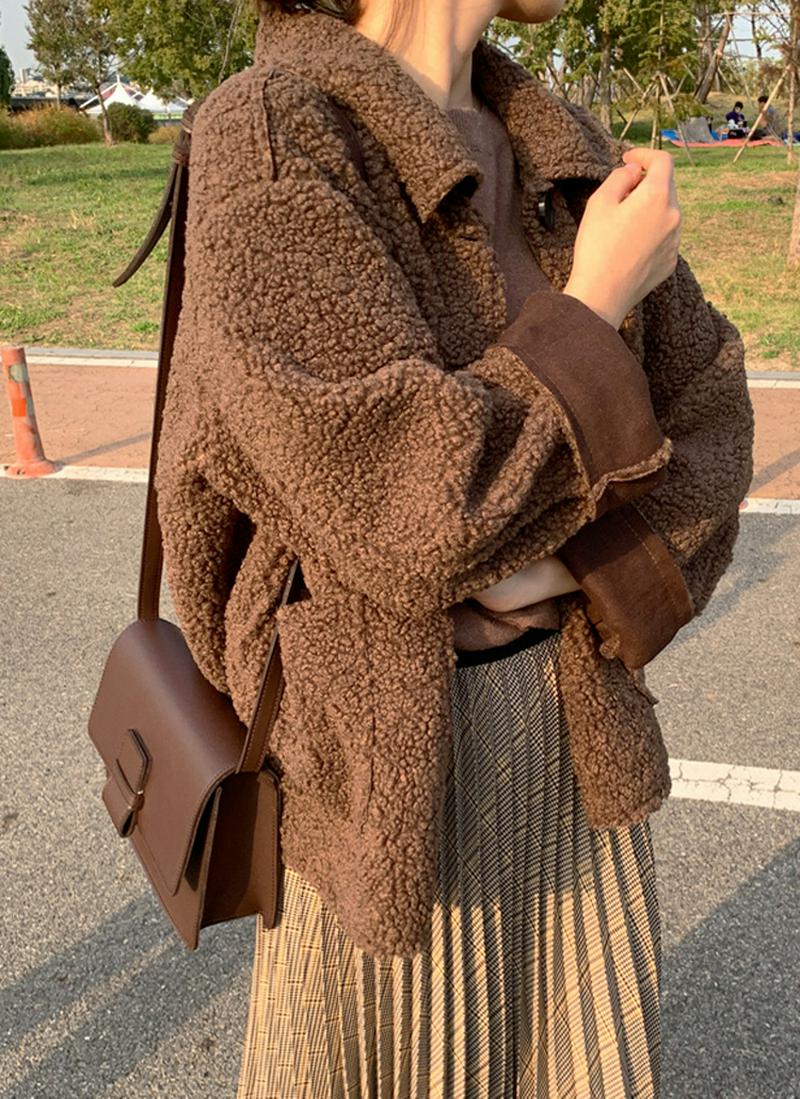 ボアカラーボタンジャケット