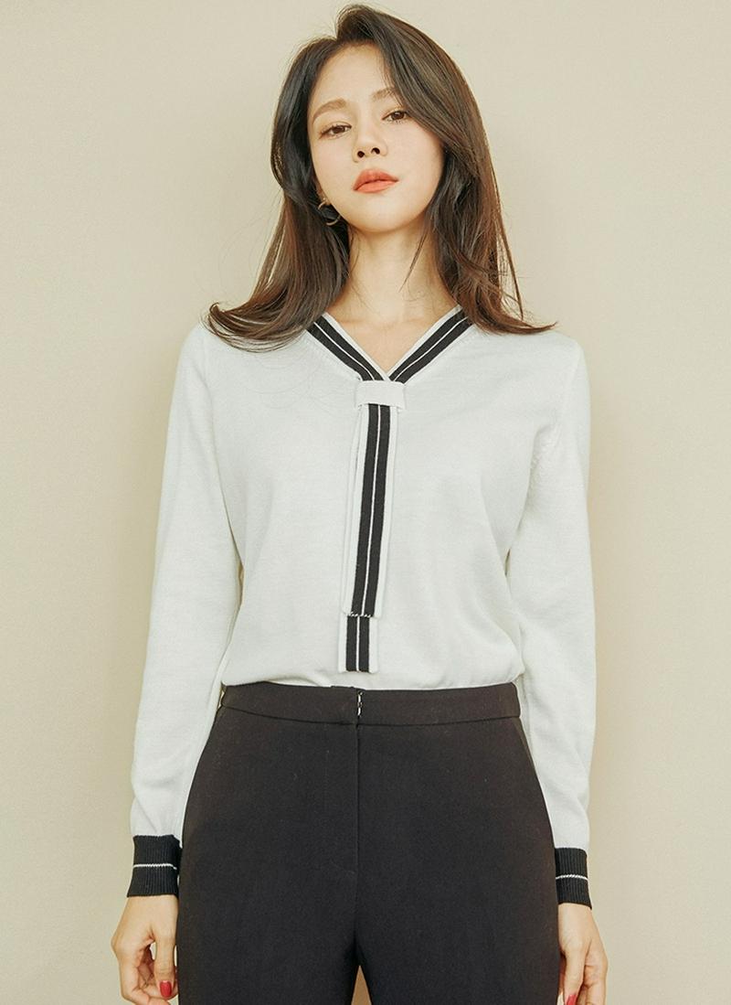 タイデザインウール混ニット