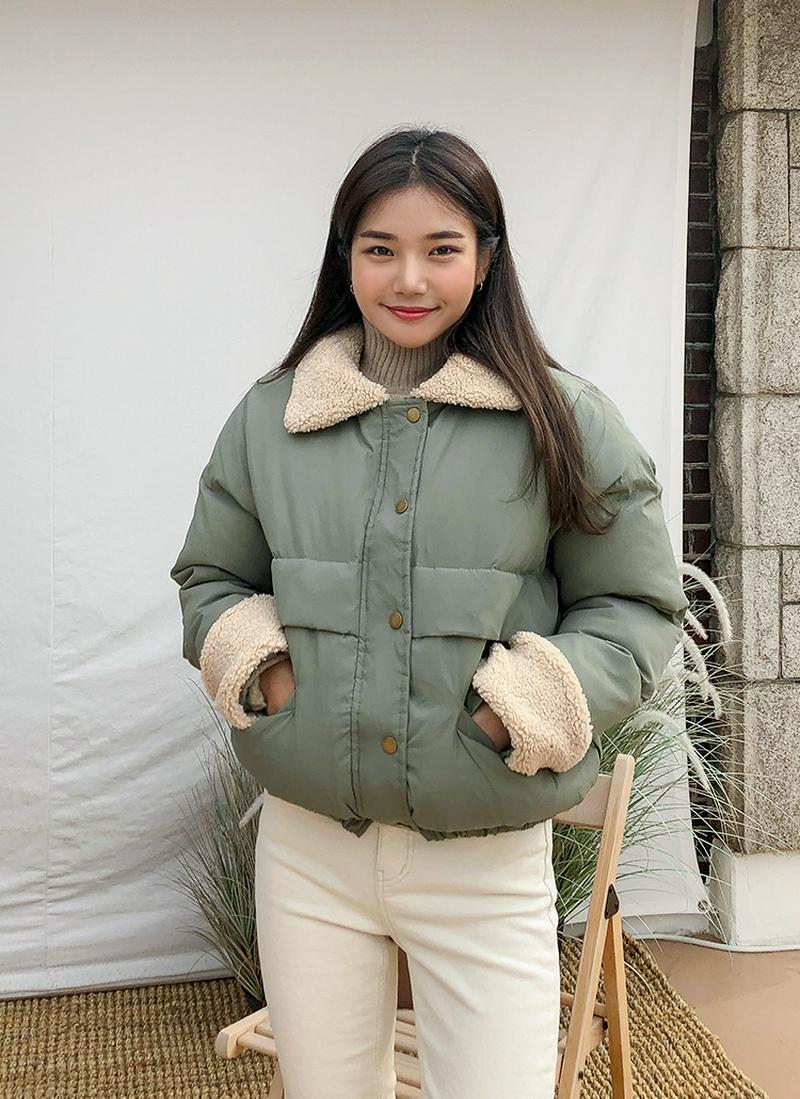 ボアビッグカラー中綿ジャケット