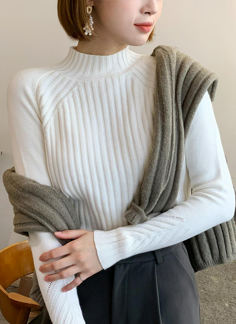 アンバランスヘムリブニット・全4色