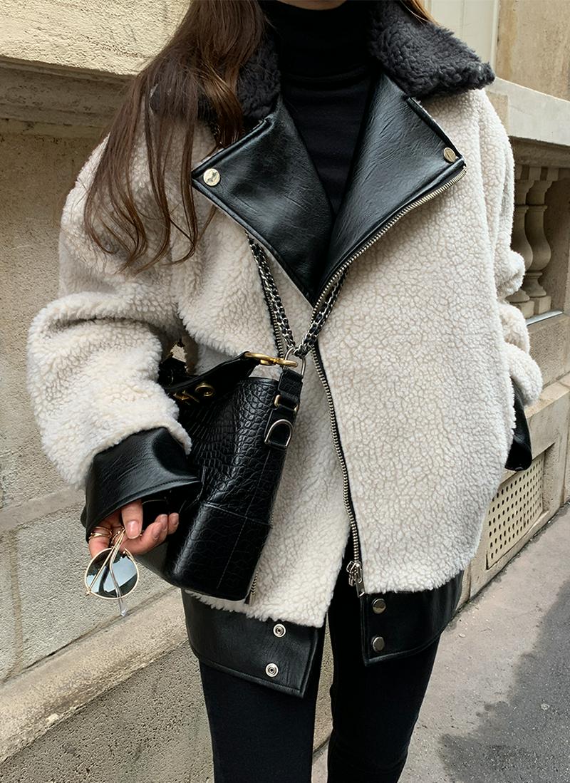 ボアフェイクレザージャケット