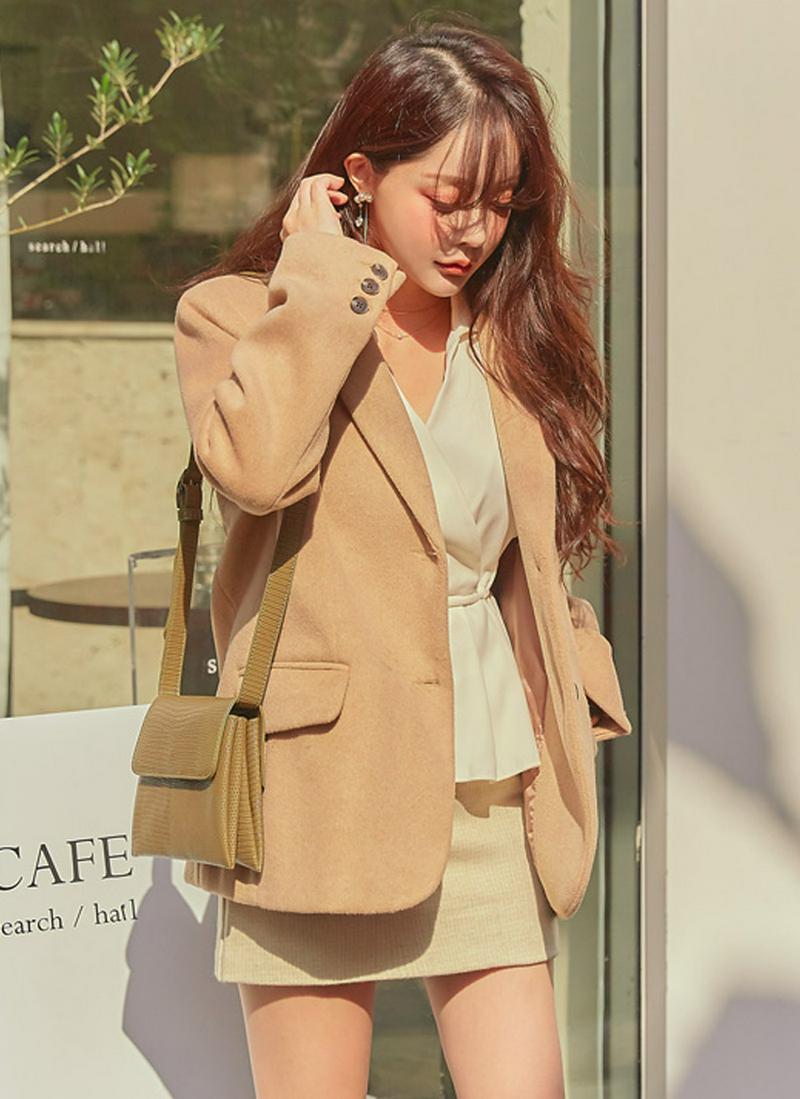 ベルトSETウールブレンドジャケット