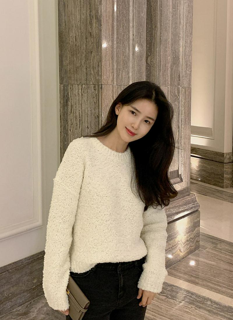 ソフトカラーウール混ニット