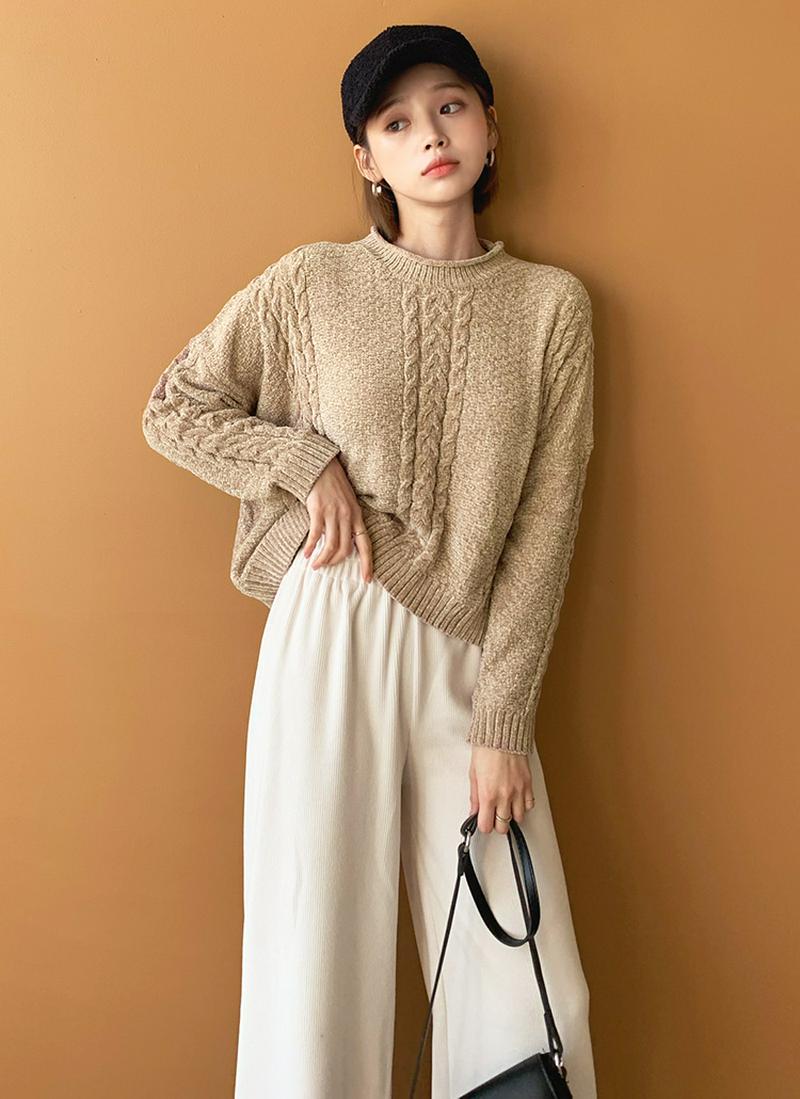 ロールネックモールニット・全4色