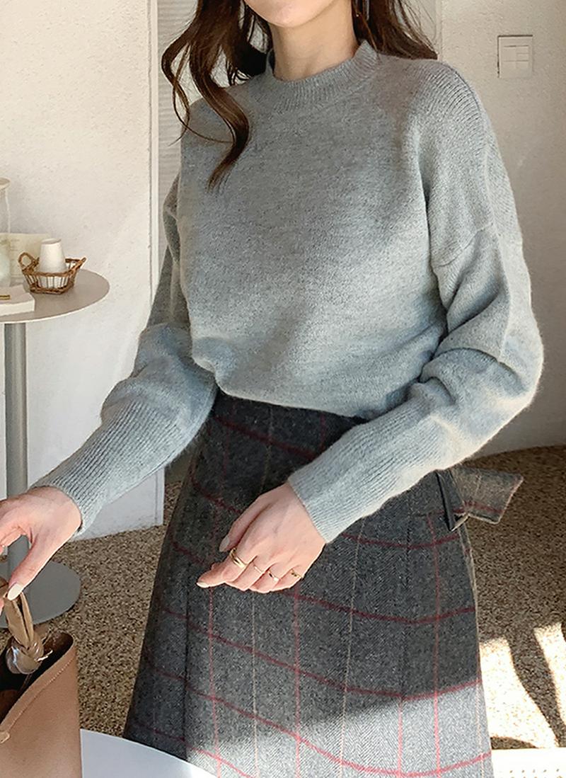 ラウンドリブヘムニット・全4色