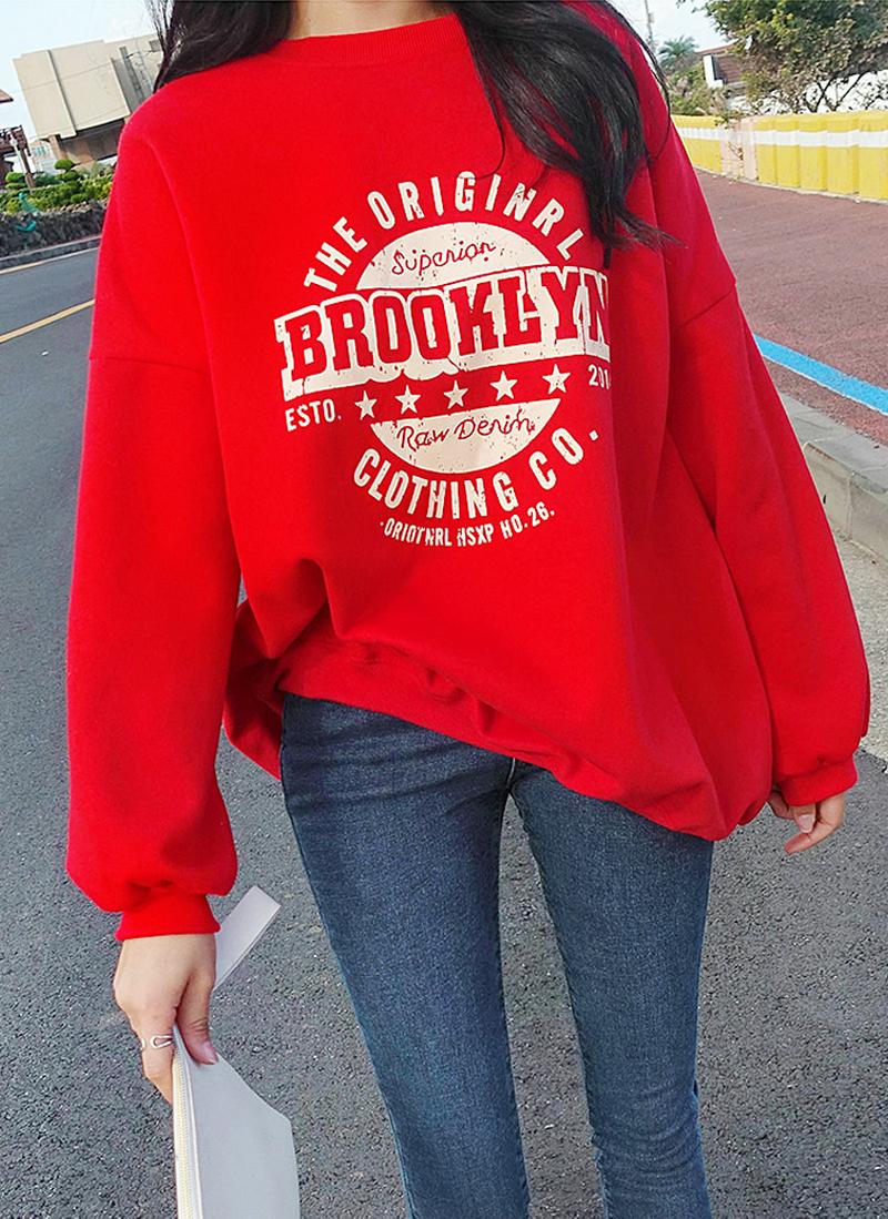 裏起毛BROOKLYNロゴスウェット