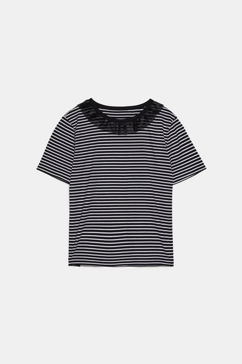 Ｔシャツ チュールフリルトリム付き
