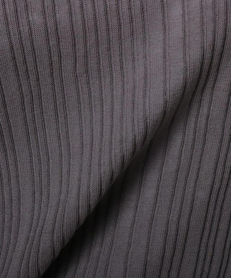 【洗える】麻コットンランダムリブスキッパーニット