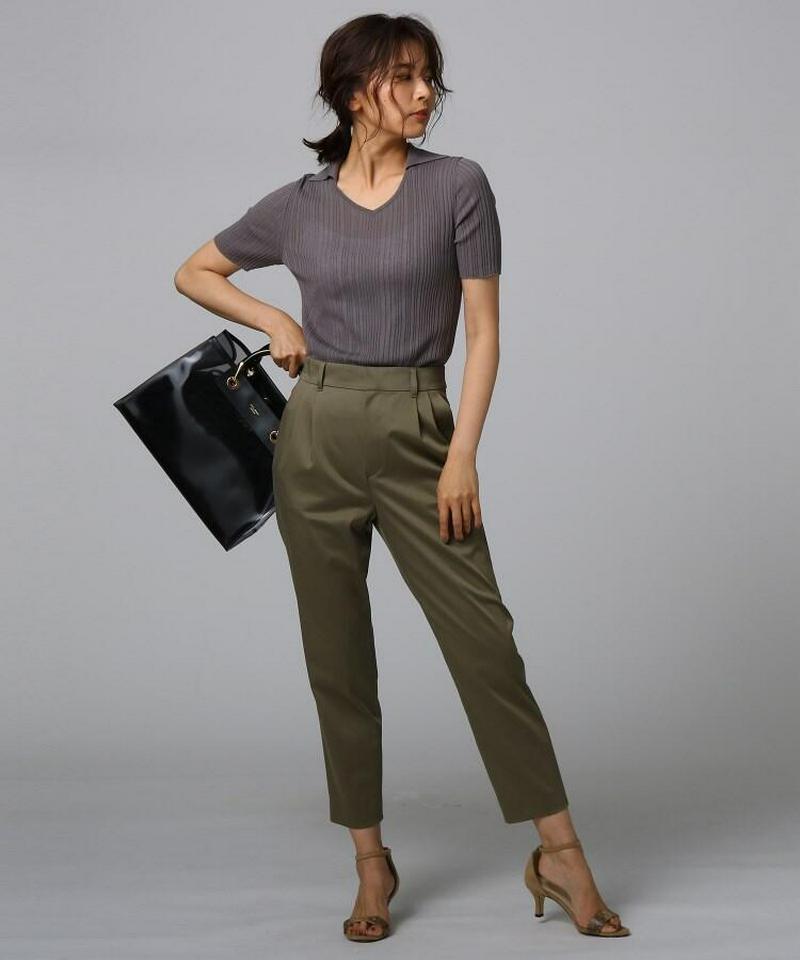 【洗える】麻コットンランダムリブスキッパーニット