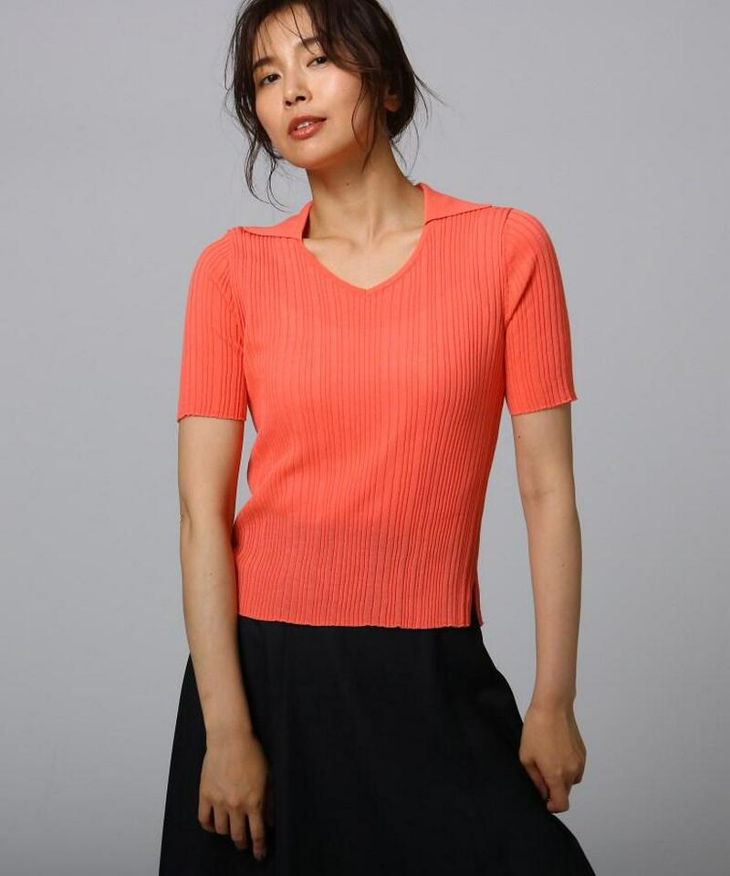 【洗える】麻コットンランダムリブスキッパーニット