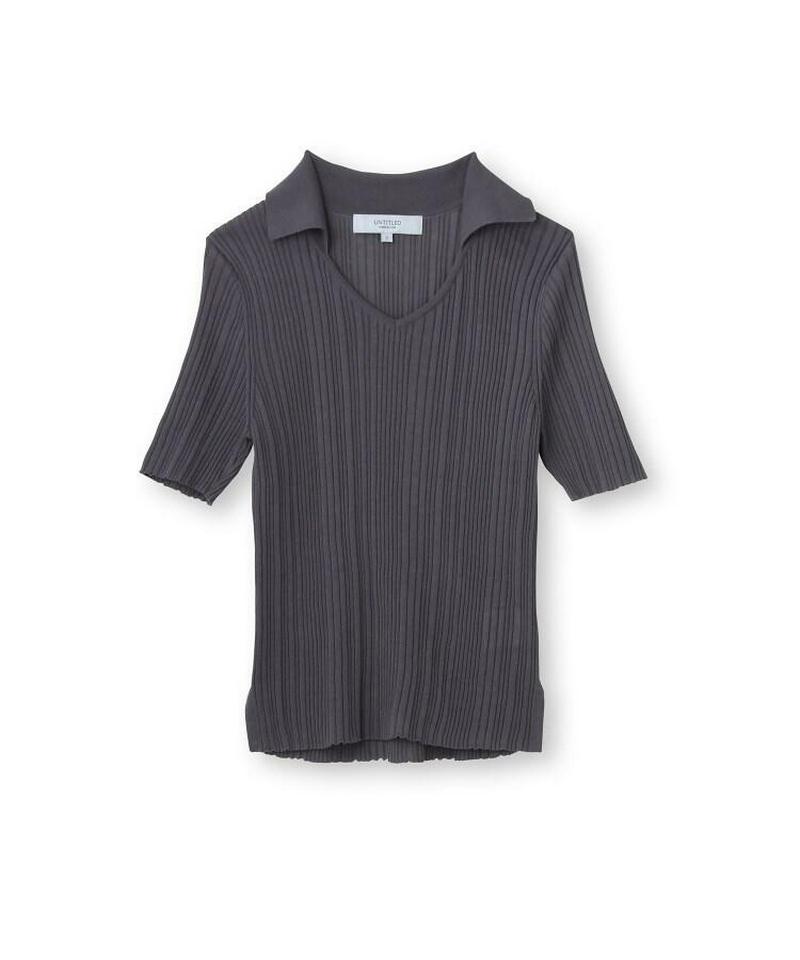 【洗える】麻コットンランダムリブスキッパーニット