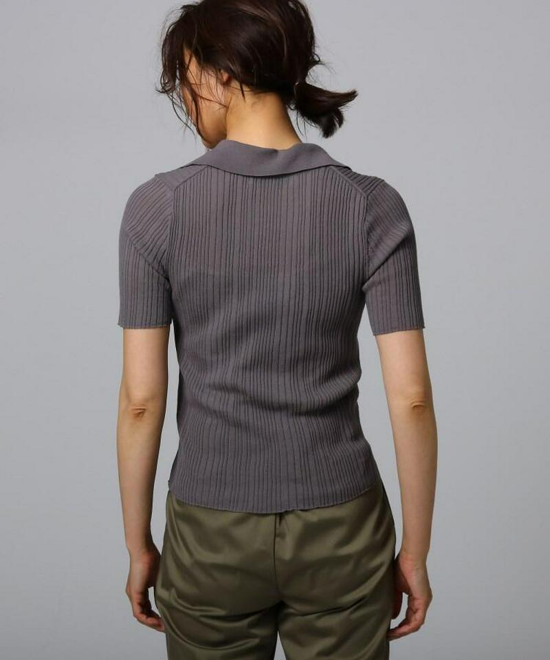 【洗える】麻コットンランダムリブスキッパーニット