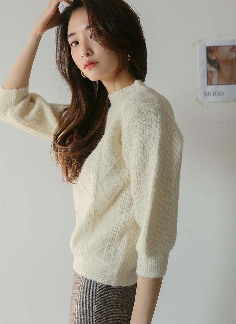 ダイヤツイストパターンニット