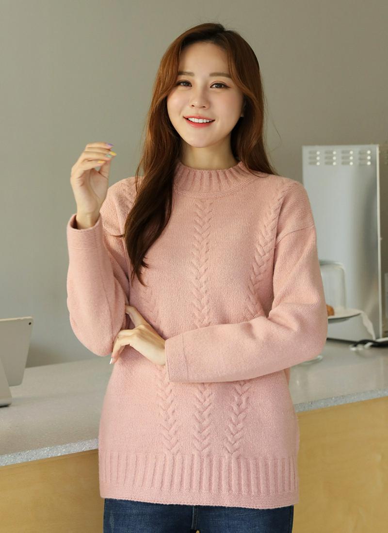 ツイストアクリルブレンドニット