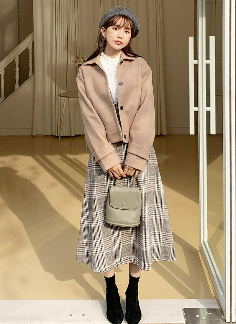 ウール混ショートジャケット・全2色