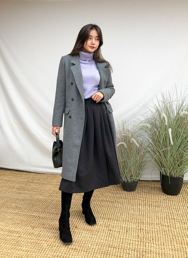 ウールブレンドダブルコート