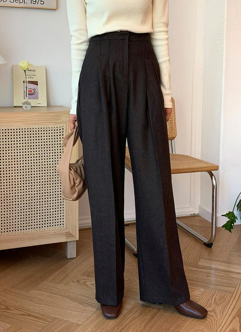 ヘリンボーンタックパンツ・全2色