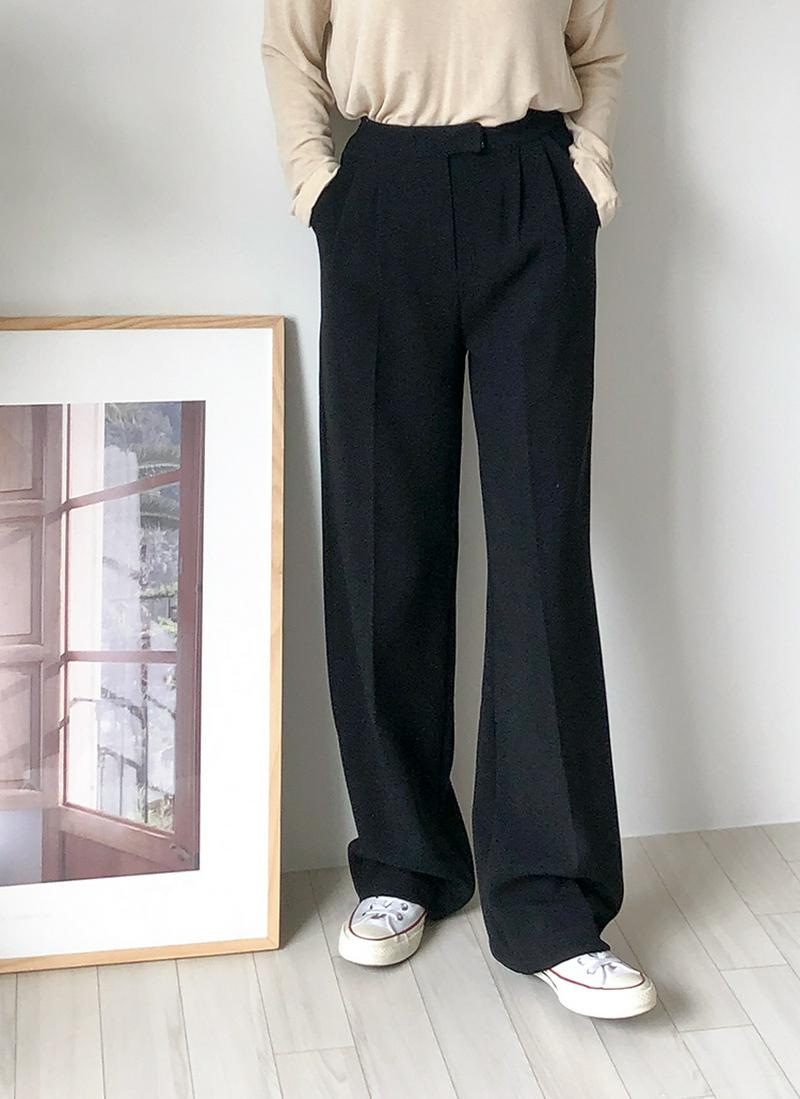 テンセル混タックスラックスパンツ