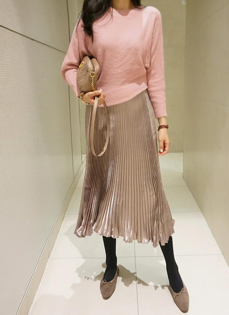 ボートネックソフトアクリル混ニット