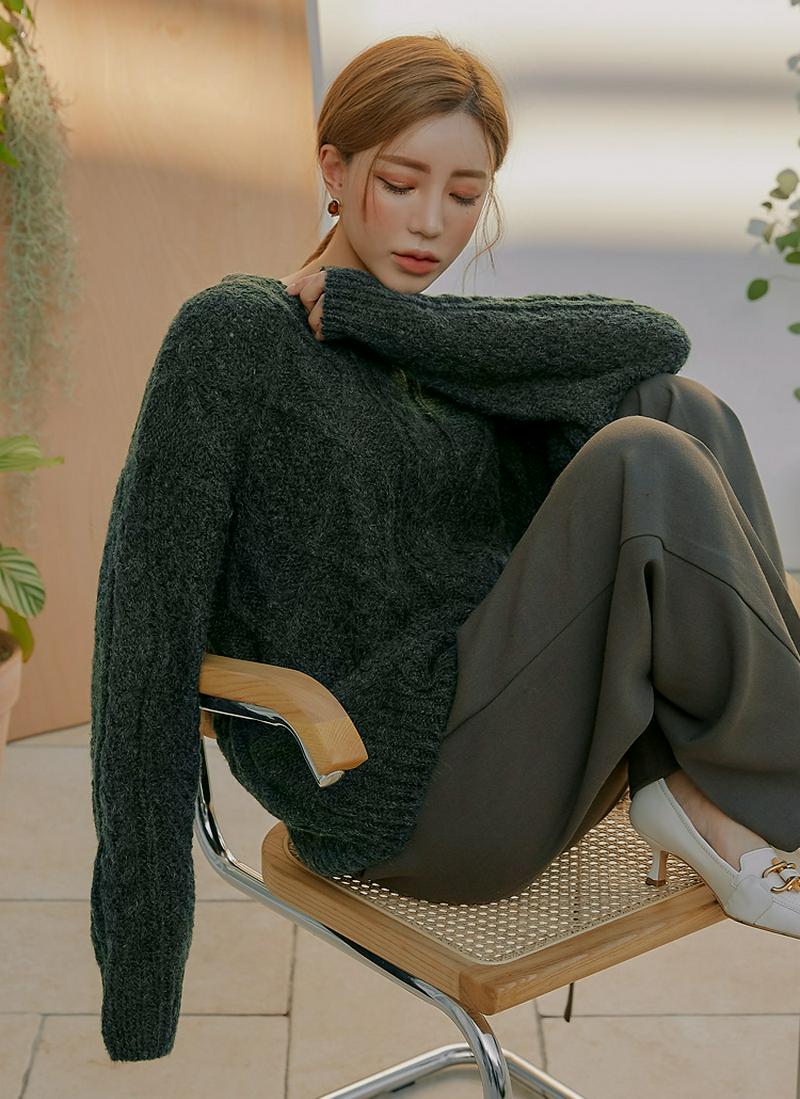 ウールブレンドツイストニット