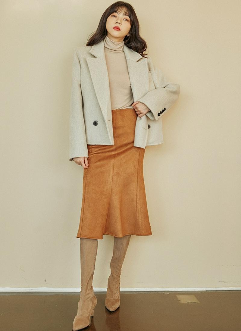 ウール混クロップドジャケット(オートミール)