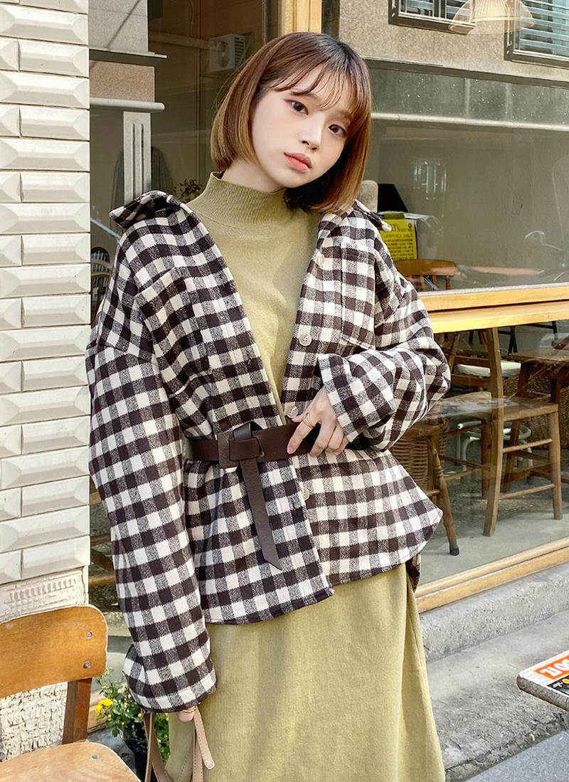 ポケットチェックシャツジャケット・全3色