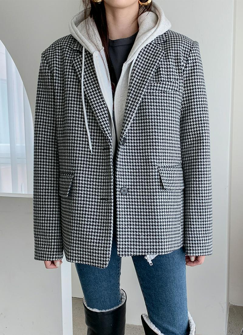ハウンドトゥースジャケット