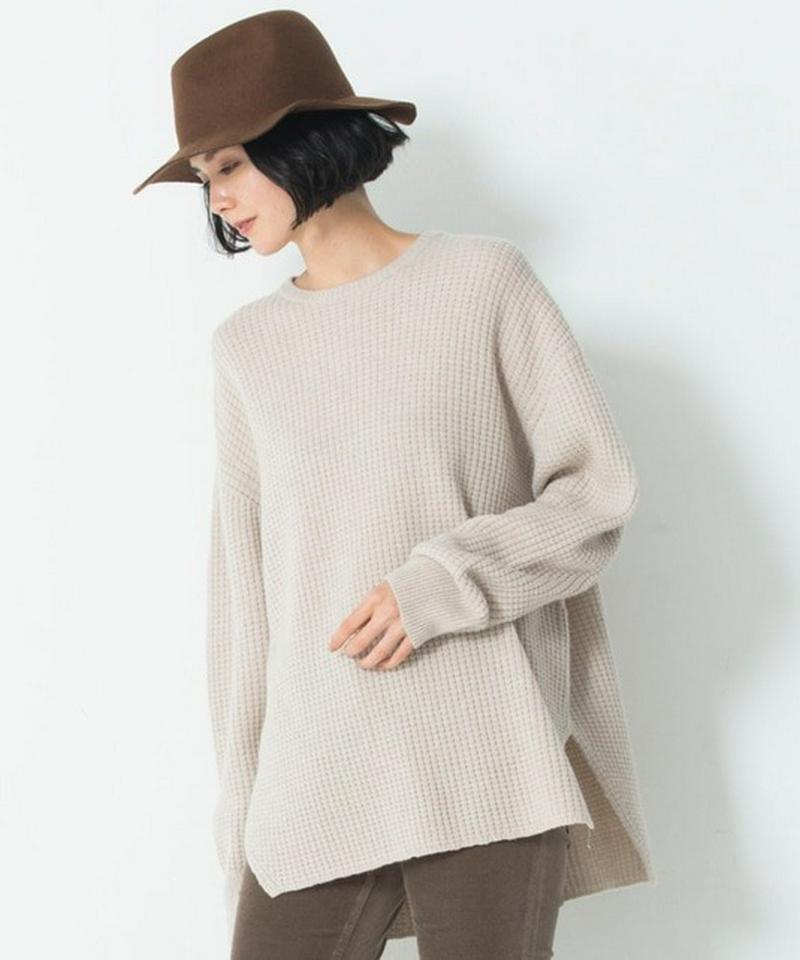 【先行予約】カシミヤブレンド ワッフル ニット