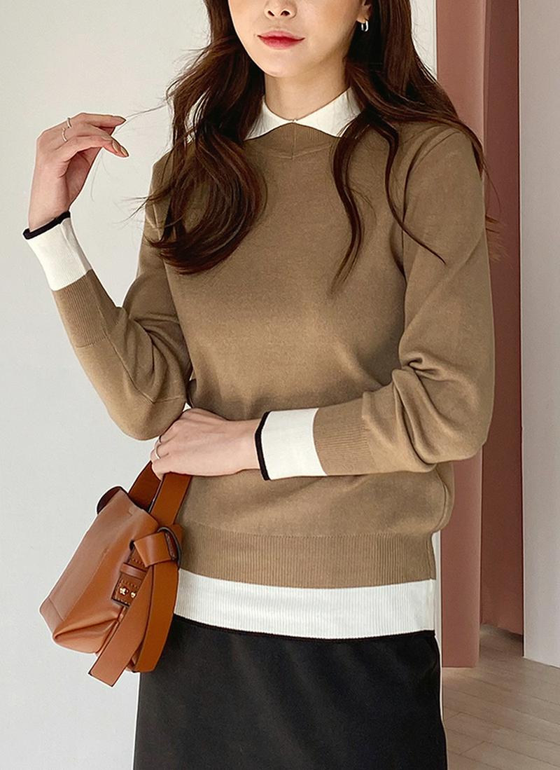 カラー配色ニット・全3色