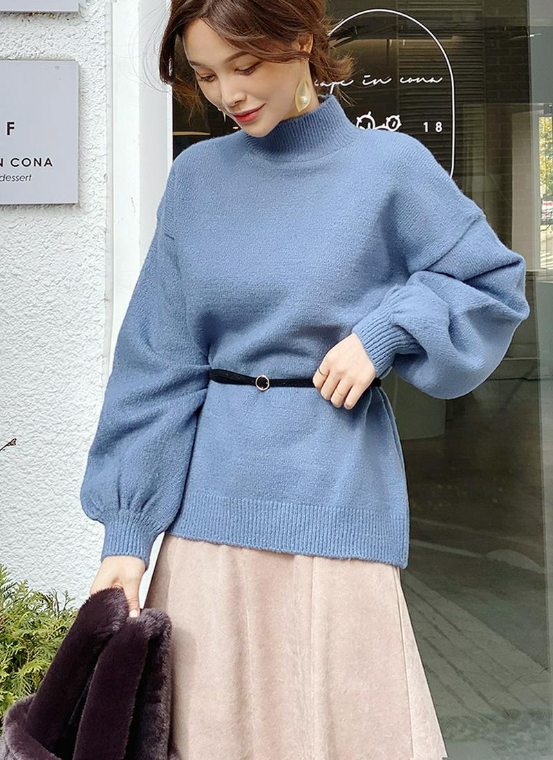 ハーフネックパフニット・全4色