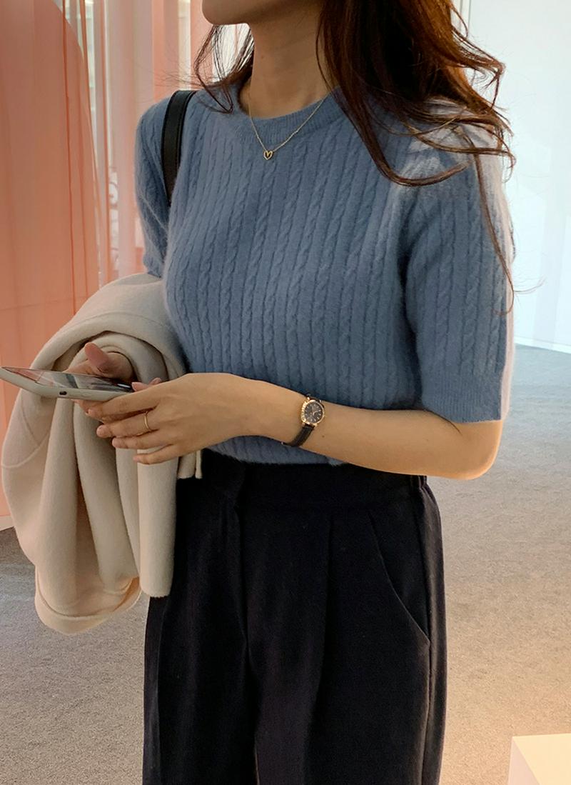 ハーフスリーブツイストニット