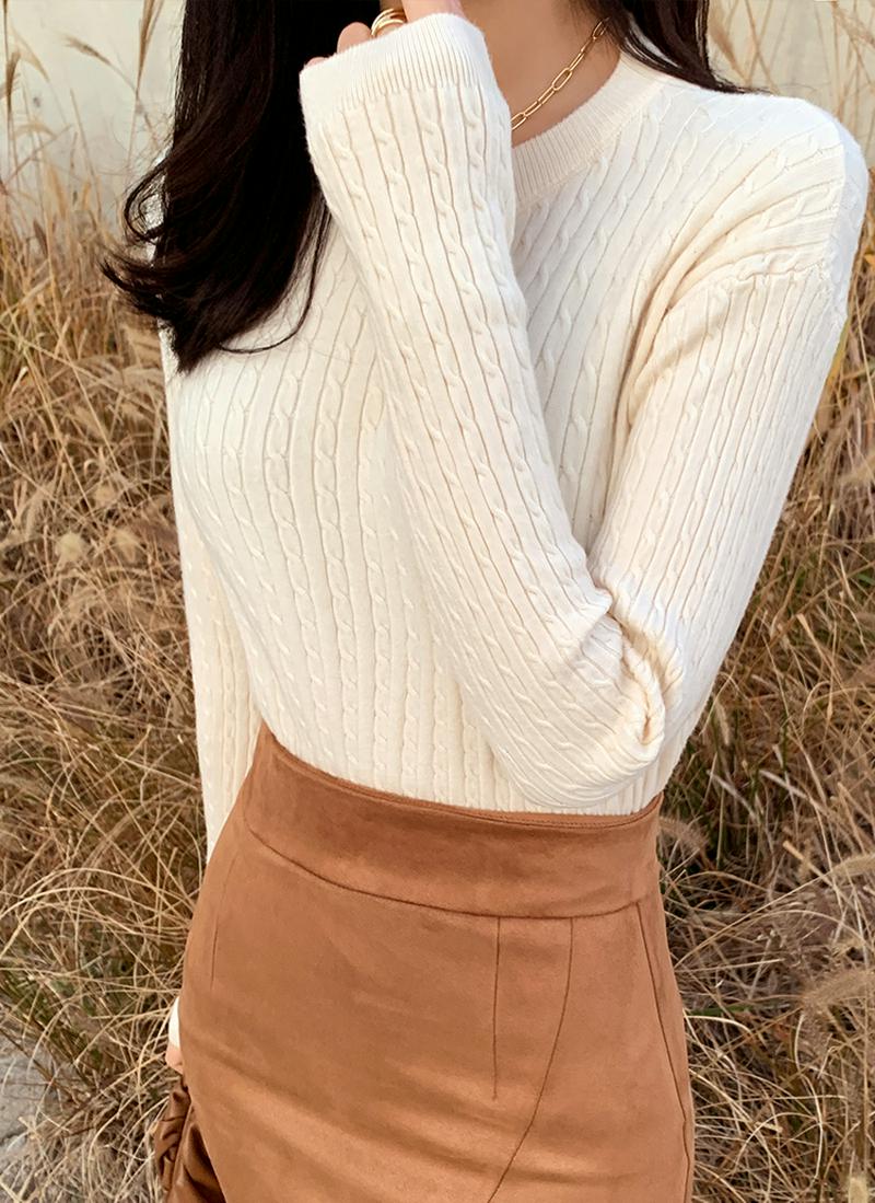 ツイストパターンラウンドニット