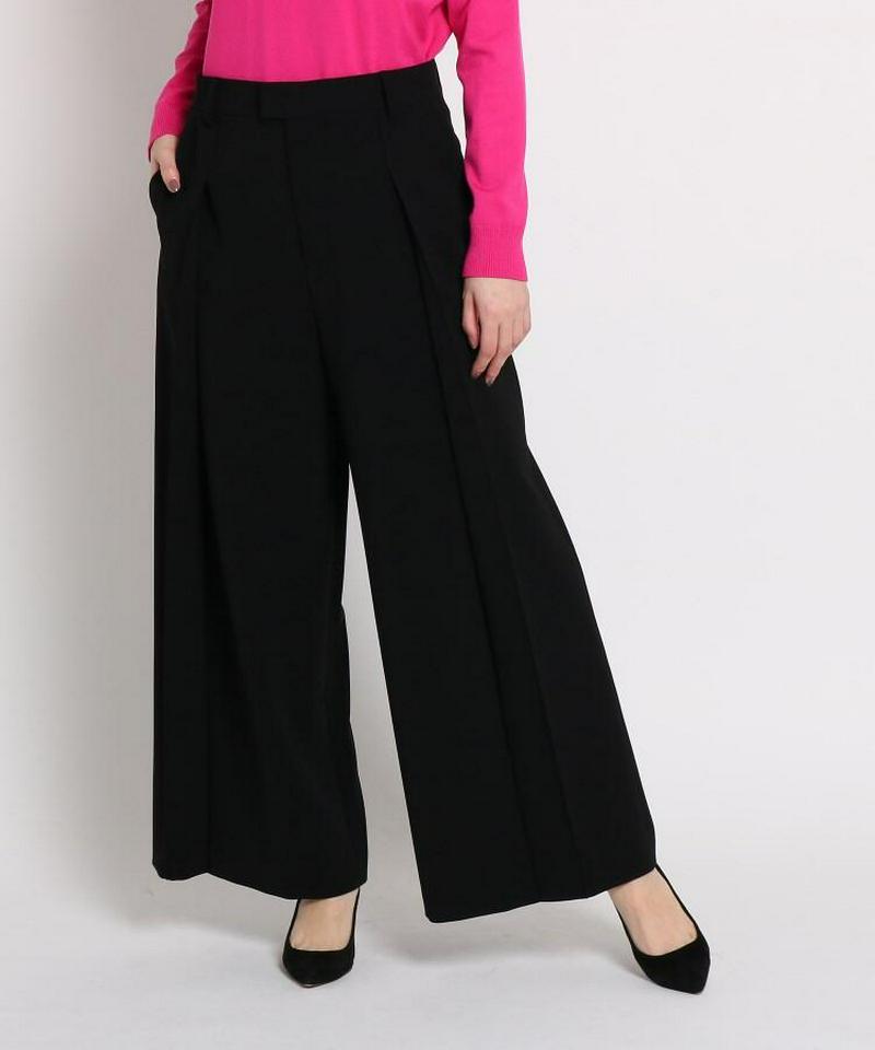 【洗える】ダブルクロスセンタープレスワイドパンツ