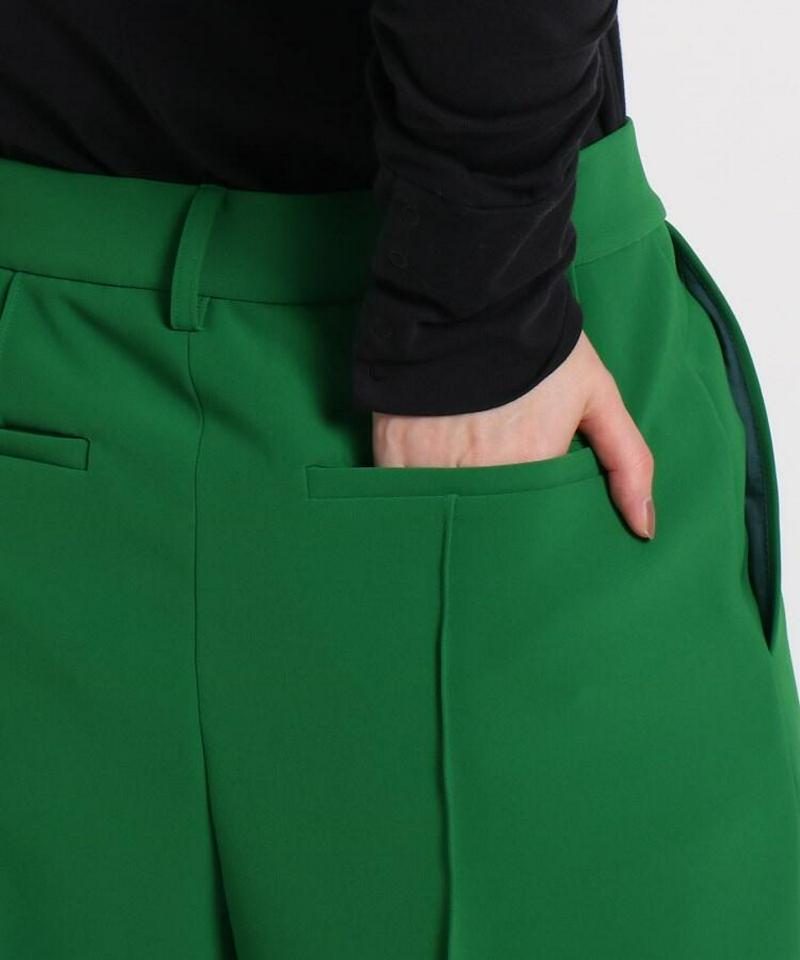 【洗える】ダブルクロスセンタープレスワイドパンツ