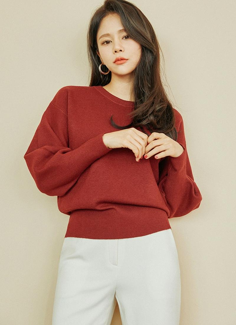 パフスリーブニット