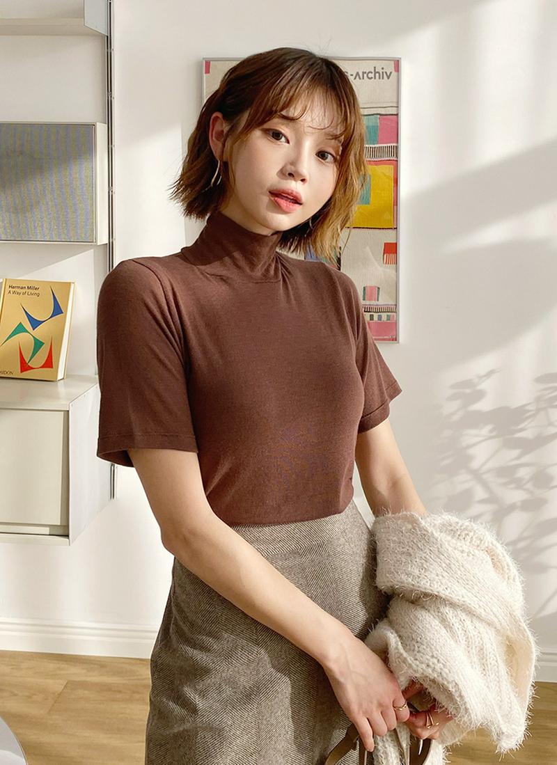 ハイネック半袖Tシャツ・全6色