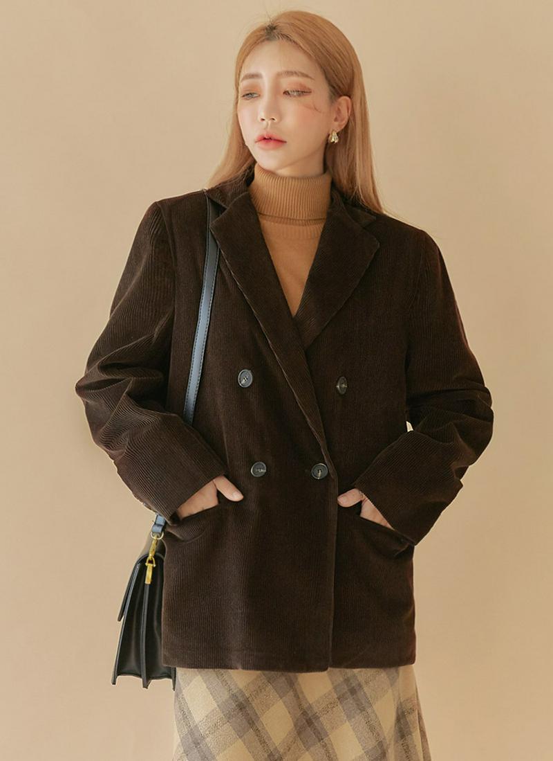 コーデュロイダブルボタンジャケット
