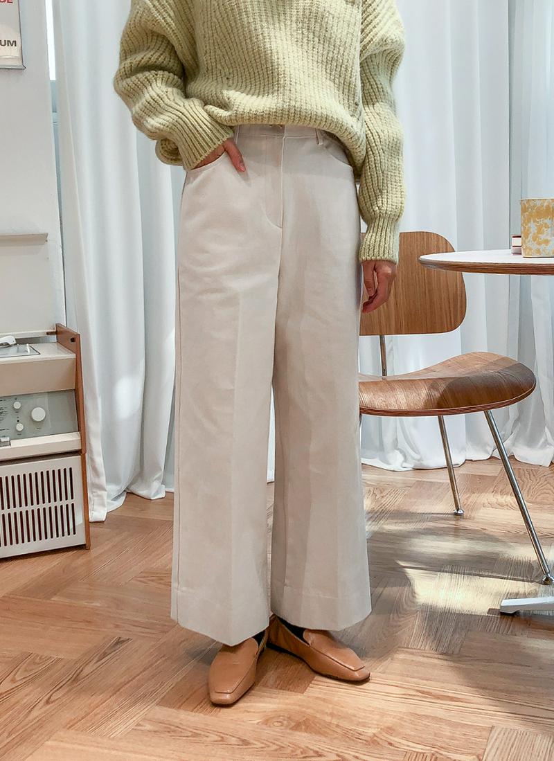 ワイドシルエットバックゴムパンツ