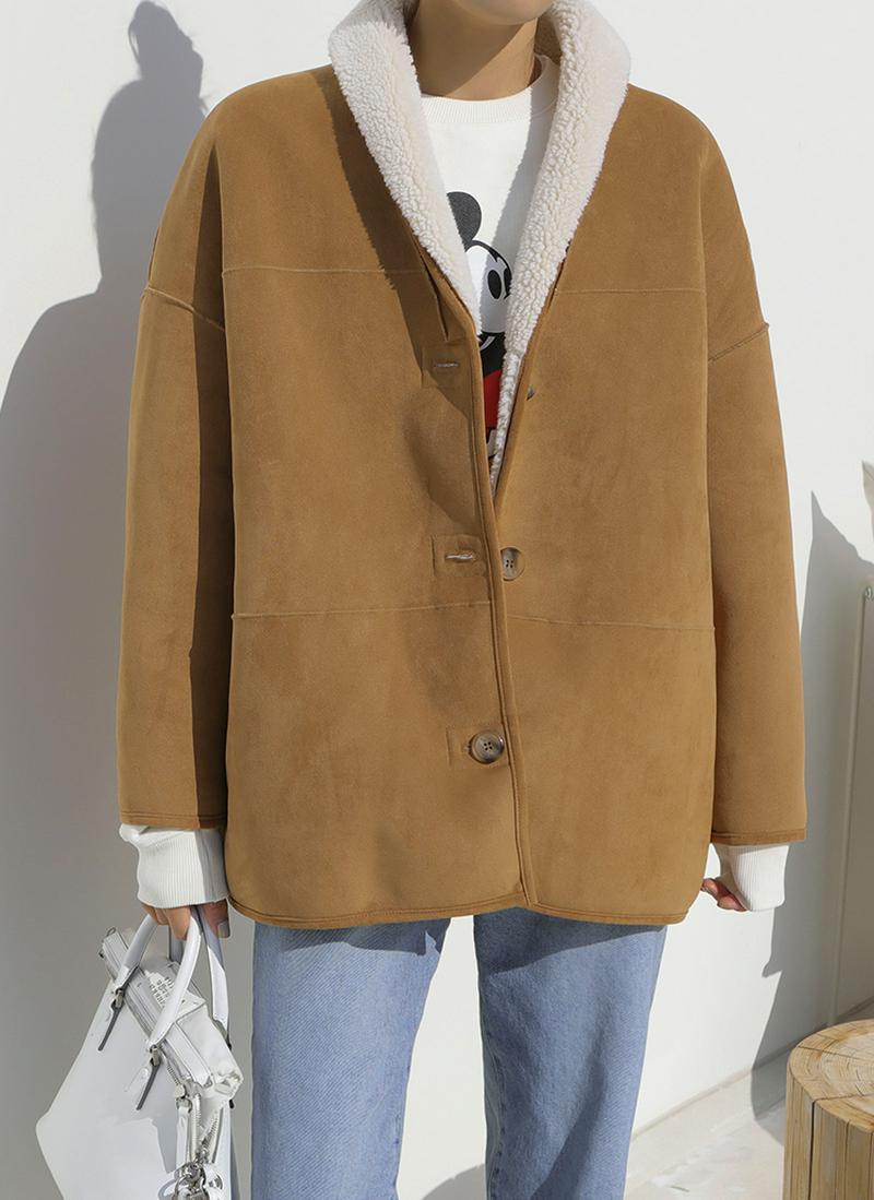 スエード調リバーシブルボアジャケット